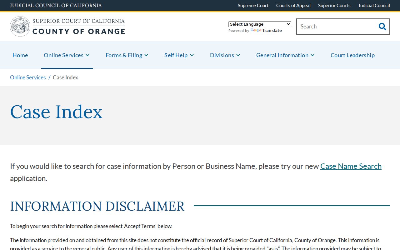 Seal Beach resident lookup Orange County case index